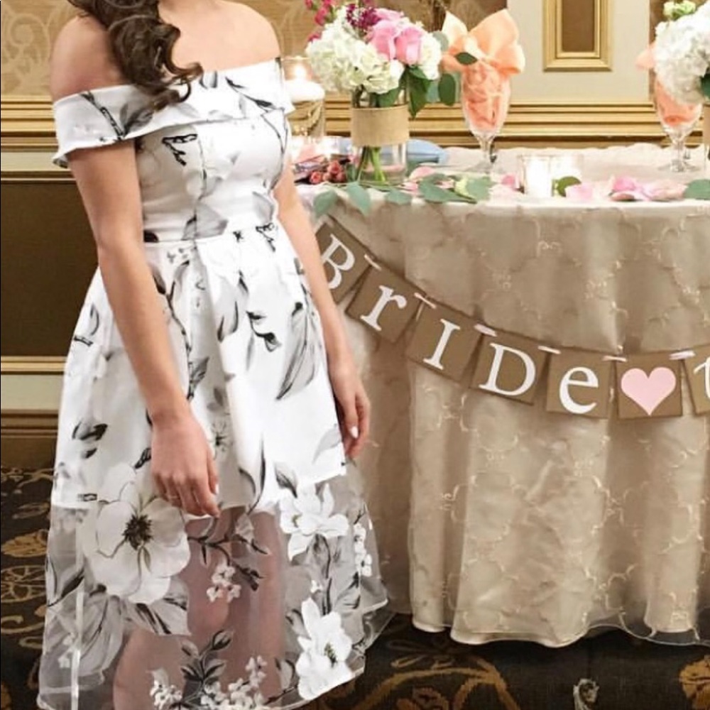 White and Black Floral Dress